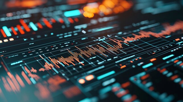 Futuristic 3D Render of a High-Tech Financial Planning Interface with Currency Data Visual