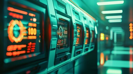 Futuristic 3D Render of a High Tech Currency Exchange System for Investment Transactions a