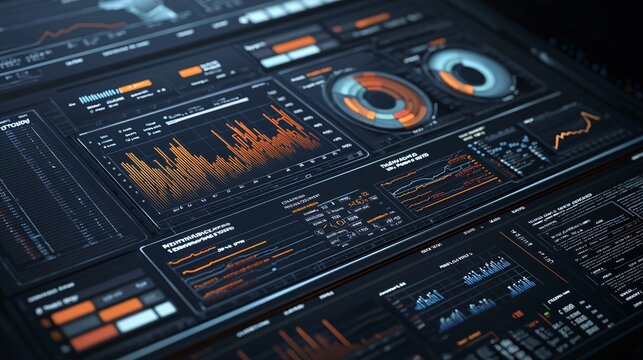 High Tech 3D Rendered Finance Dashboard with Analytics and Money Management Tools for Deci