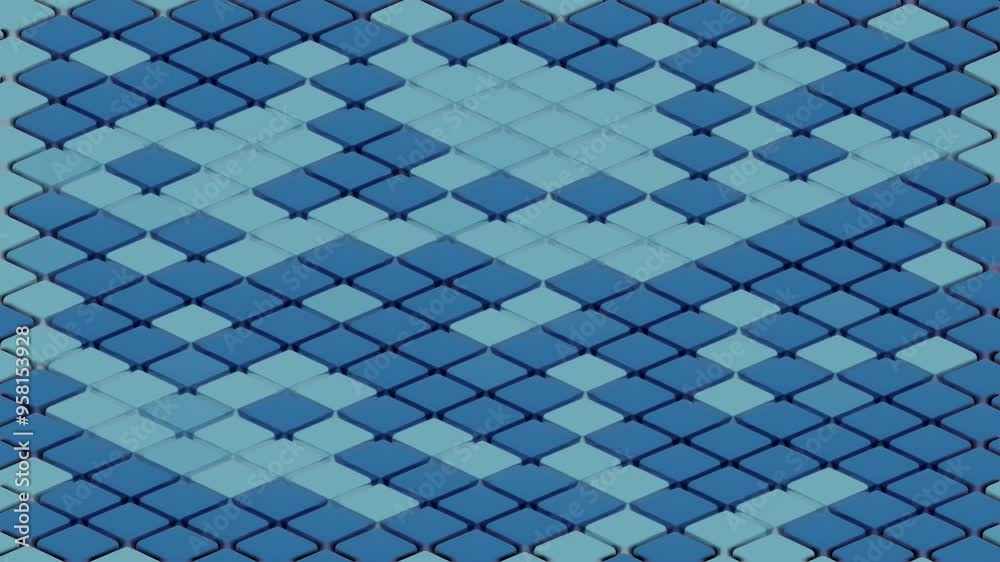 Poster abstract blue geometric pattern with diamond shapes