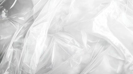 Obraz premium Transparent Plastic Film Wrap Texture Background with Crinkles and Reflections