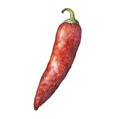 watercolor Cayenne pepper isolated white background