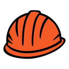 Helmet, orange hard hat, industrial safety