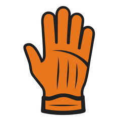 Hand glove icon. icon orange vector illustration.