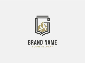 Letter G mountain logo vector. Business company logo design