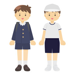 Fototapeta premium 男子小学生のイラスト