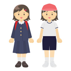 女子小学生のイラスト