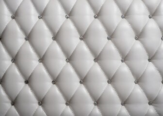 White Leather Upholstery Close-Up with Diamond Pattern Featuring