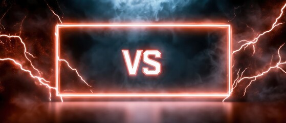 Fototapeta premium Comics-inspired battle frame with a striking lightning border, 
