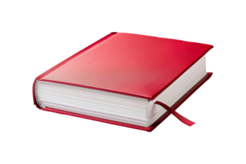 Closed Red Book with White Pages
