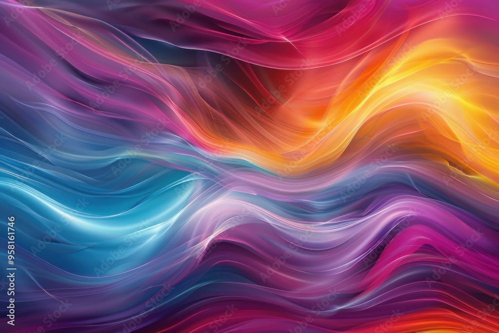 Poster abstract colorful waves background flowing in a vibrant design creating a sense of movement and ener