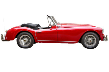 A classic convertible car isolated on a white background, highlighting its timeless elegance and open-top design.