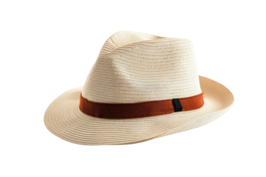 Straw Hat with Brown Band