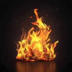 Fototapeta premium Dramatic Blaze of Intense Flames Burning with Fiery Passion and Chaotic Energy