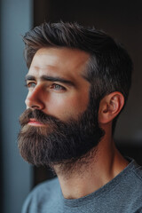 Obraz premium Hair Regrowth Treatment, Individual experiencing hair regrowth treatment with noticeable improvements in hair thickness and health, showcasing confidence and positive results