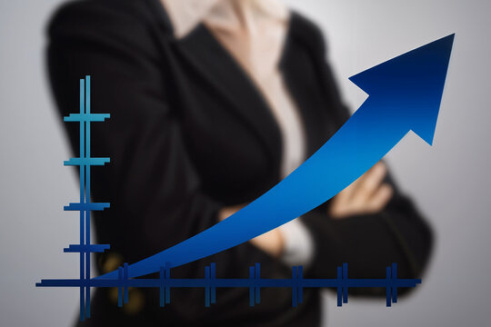 Business Growth Strategy Concept with Digital Analytics and Success Chart