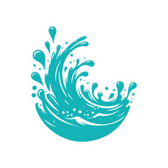  blue waves and water splashes