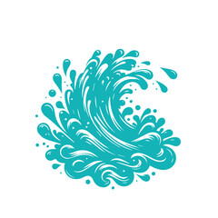  blue waves and water splashes