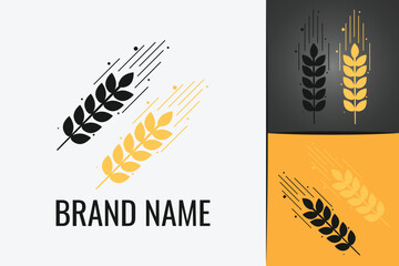 Healthy wheat grain logo. Agriculture Wheat Ears logotype. Organic farm grain harvest logo food.