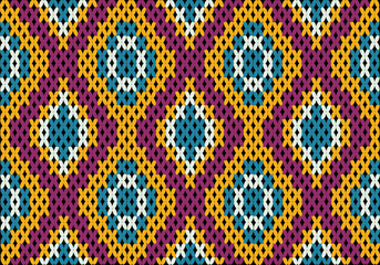Knit yarn seamless pattern vector