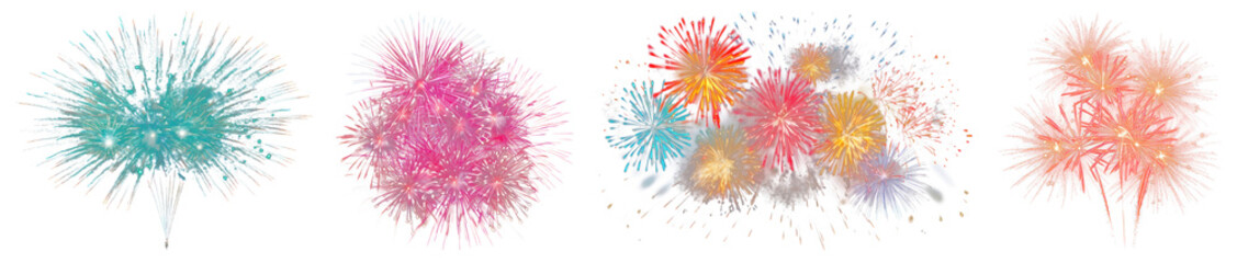 Firework png cut out element set