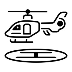 A line style icon of helicopter
