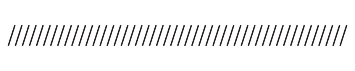 Slash line border, diagonal lines. Divider strip Tilt strip geometric abstract border. Diagonal grid. Geometric dashed tape