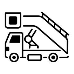 Passenger stairs icon in outline style