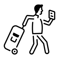 Passenger icon in linear style 