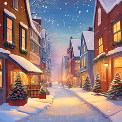 눈이 펑펑 내리는 길거리