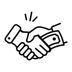 A line style icon of corruption 