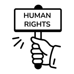 An outline style icon of human rights 