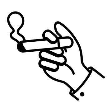 recommend clip art: Smoking icon in linear style 