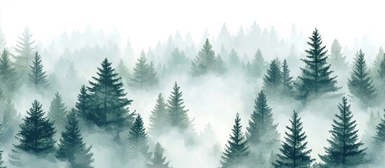 Misty Evergreen Forest Landscape