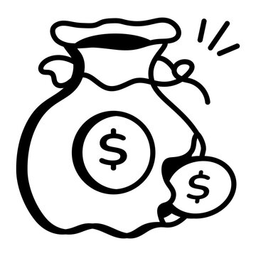 recommend clip art: An outline style icon of money loss