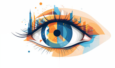 Celebrating World Sight Day by raising awareness about the importance of eye health. Let's work together to ensure everyone has access to vision care, flat colors, and minimal no shading, white backgr