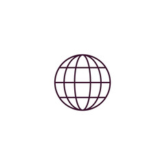 earth grid outline icon. Linear vector from delivery concept. Thin line earth grid icon isolated on white background