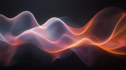 Fototapeta premium Abstract waves of light with dynamic colors blending seamlessly, creating a sense of fluid motion against a dark background