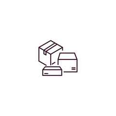 delivery containers outline icon. Linear vector from delivery concept. Thin line delivery containers icon isolated on white background