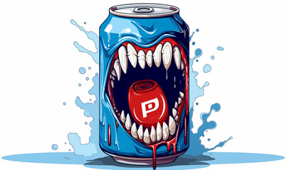 Unleash your inner zombie with a refreshing twist the drink that brings you back to life, flat colors, and minimal no shading, white background