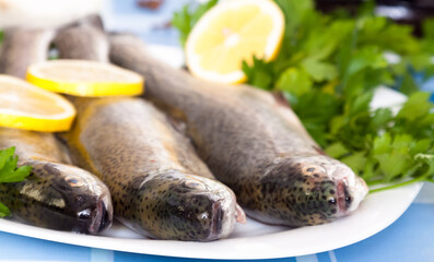 Image of freshness fish and vegetables