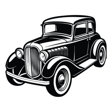 vintage ald car design . car for t-shirt design