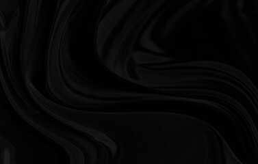 Black gray satin dark fabric texture luxurious shiny that is abstract silk cloth background with patterns soft waves blur beautiful.