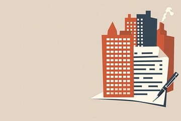 Obraz premium This graphic showcases various real estate consultation icons against a clean, solid background, emphasizing key concepts in property management and investment strategies
