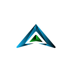 3D A letter logo design