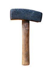 old hammer on white, isolated