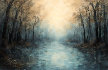 Fototapeta premium misty morning in the forest