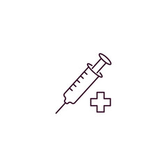 syringe with medicine outline icon. Linear vector from medical concept. Thin line syringe with medicine icon isolated on white background