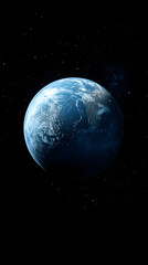 Fototapeta premium A lone planet slowly rotating, its surface barely visible.