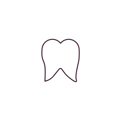 tooth outline icon. Linear vector from medical concept. Thin line tooth icon isolated on white background
